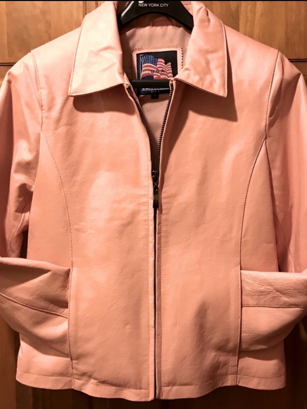 Women’s Pale Pink Leather Jacket
